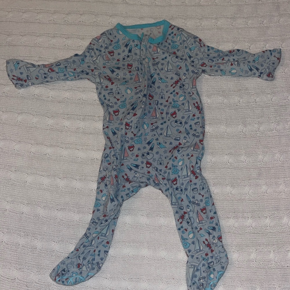 Egg New York summer footie 0-3m beach